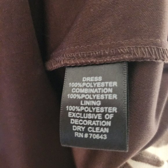 JESSICA HOWARD Brown Floral Hawaiian Chiffon Sleeveless Beaded Dress Womens 10 - Picture 8 of 8